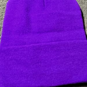 New Knit purple beanie stocking ski cap